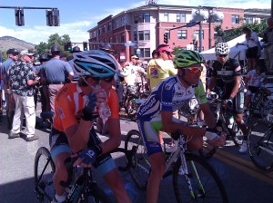 Andy Schleck and Ivan Basso at the 2011 UPCC start in Golden