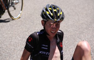 Joe Dombrowski (Bontrager-Livestrong) after cross the line for second on stage 1 (photo by Mary Topping)
