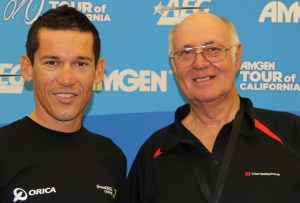 Robbie McEwen with his first coach, Bob Panter, at the Amgen Tour of California