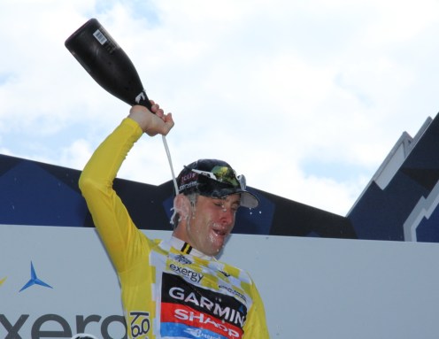 Christian Vande Velde's champagne bath