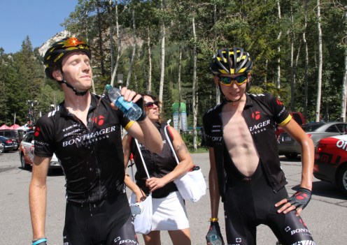 Ian Boswell and Joe Dombrowski right after 2012 Tour of Utah Stage 5 finish
