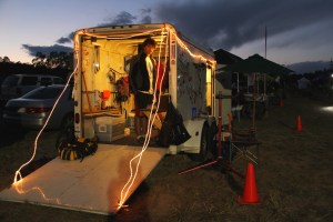 A couple in the two-person race received support from their son