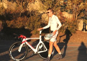 Taylor Shelden post-race going to the stage
