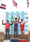 2012 Colorado State Cross champs Junior 15-16 podium (l – r) Cade Bickmore 3rd, Gage Hecht 1st, Liam Dunn&nbsp;2nd