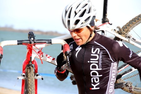 Karen Hogan on a sandy run-up