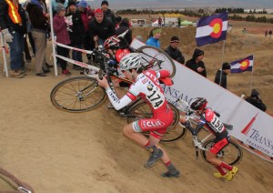 Liam Dunn and and Eric Brunner on the run-up at Cross of the North
