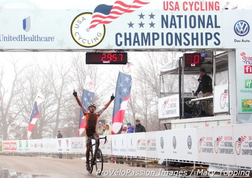 Gage Hecht wins the junior 15-16 race at the 2013 cyclocross national championships