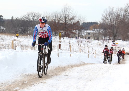 Logan Owen pre-rides the 2013 Cyclo-cross Nationals course