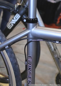 Eriksen bead-blasted titanium frame with matte finish