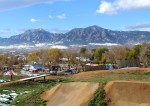 Boulder’s famous flatirons from the Valmont Bike&nbsp;Park