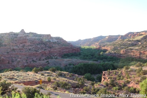 View near the town of Escalante, Utah in Grand Staircase Escalante National Monument. There's a coffee shop on the hill here.