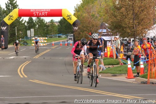Christopher Case (right) wins Cyclo-X Flatirons men's open race ahead of Ken Benesh; Taylor Carrington lost contact with the pair and came in third.