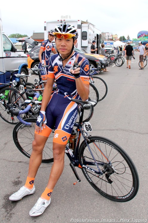 Fu Shiu Cheung before the Tour of Utah's stage 2