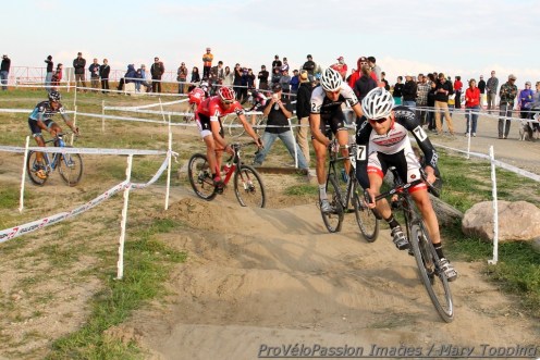 Danny Summerhill at the front in the pump track