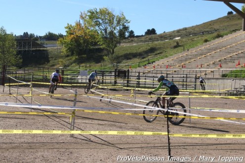 Kristal Boni (Rapid Racing) in the twisty section before heading into the muddy chute on the back side of the course in lap two