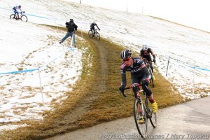 Maxx Chance makes it down the grassy descent upright