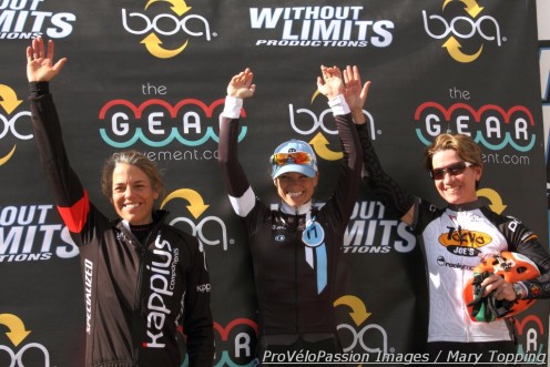 Cyclo-X Louisville women's open podium: (l-r) Karen Hogan 3rd, Judy Freeman 1st, Ann Trombley 2nd