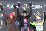 Cyclo-X Boulder Reservoir women’s elite podium (l – r) Karen Hogan 2nd, Kristen Peterson 1st, Kristal Boni&nbsp;3rd