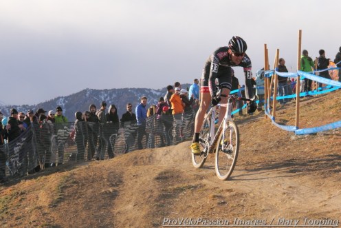 Brady Kappius takes the high line after dropping down the Valmont ridge