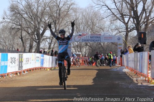 Rebecca Gross becomes the new women's 30 - 34 national champion, in Valmont Bike Park