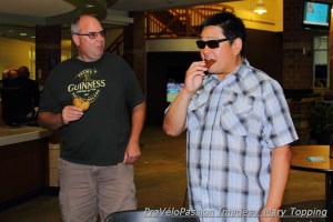 Tim Madden and Steve, evaluating taste and texture