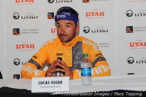 Lucas Euser in the most aggressive rider jersey