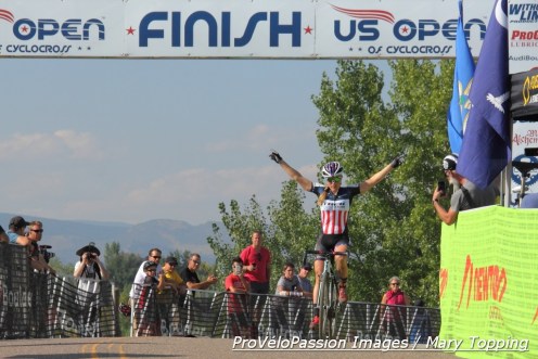 Katie Compton wins the Boulder UCI race at the reservoir, now named the US Open of Cyclocross, for the second year in a row