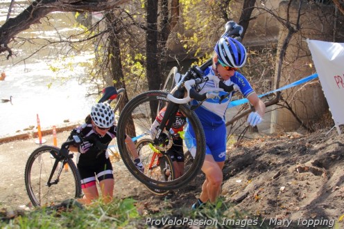 Catharine Pendrel on the Abyss run-up during course preview