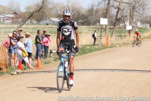 Cesar Grajales shows Boulder-Roubaix's effects after his win