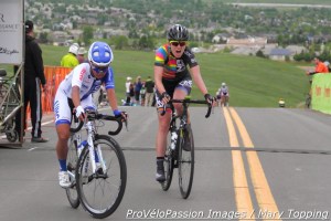 (l-r) Coryn Rivera and  Lauren De Crescenzo finish 2nd and 3rd in women's p-1-2
