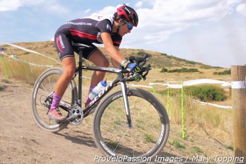 Caitlyn Vestal sets up for an off-camber corner