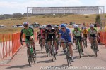 Women’s elite start at Rhyolite Park Cross, Ashley Zoerner (left) sets up to take the hole&nbsp;shot
