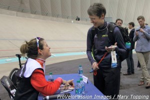 Ladies of the hour: Molly Shaffer Van Houweling gets Evelyn Stevens' autograph