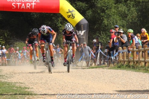 Sprint in full throttle at Valmont Bike Park (l-r: Weber, Clouse, Barker)