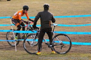 Kristin Weber gets last lap encouragement